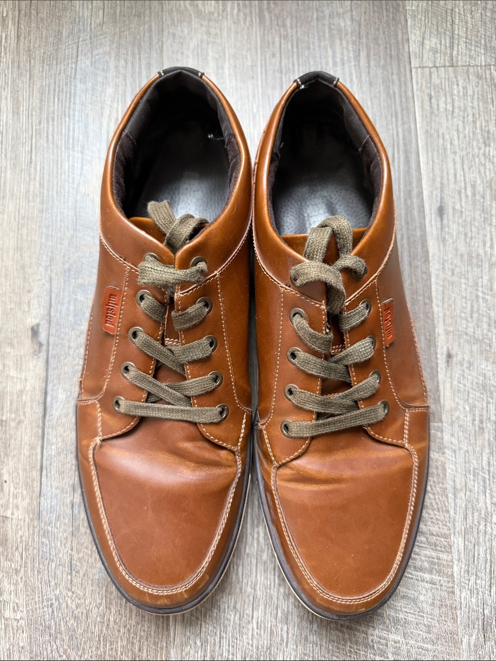 Unlisted Men's Brown Leather Lace-Up Casual Loafers